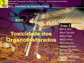 SO11 - Toxicidade dos Organofosforados