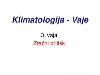 klimatologija vaje