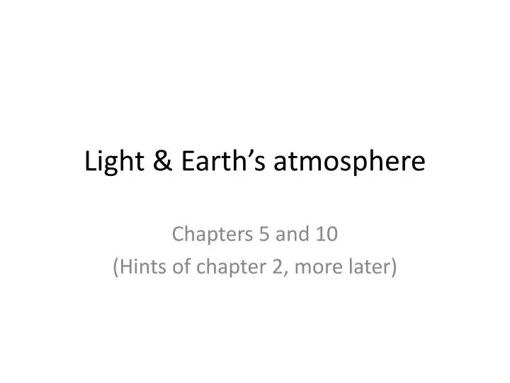 light earth s atmosphere