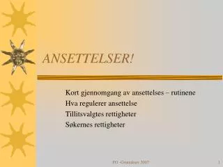 ANSETTELSER!