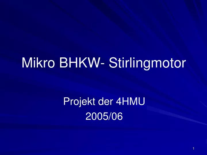 mikro bhkw stirlingmotor