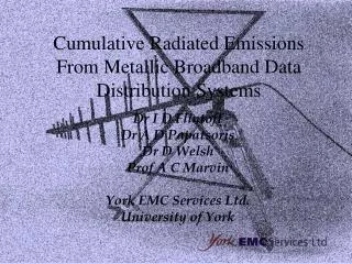Cumulative Radiated Emissions From Metallic Broadband Data Distribution Systems