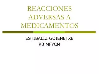 reacciones adversas a medicamentos