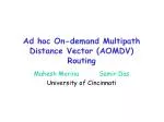 Ad hoc On-demand Multipath Distance Vector (AOMDV) Routing - slide 1
