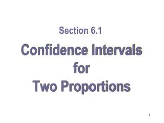 Confidence Intervals for Two Proportions