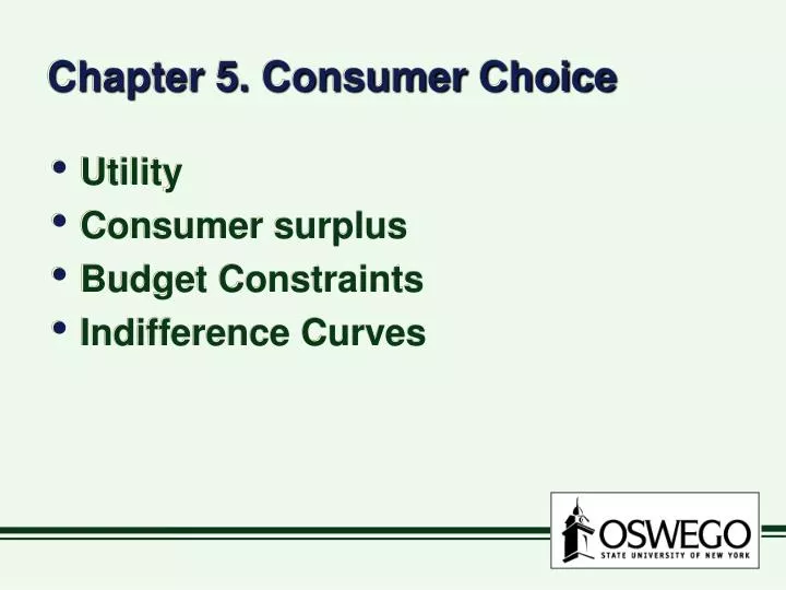 chapter 5 consumer choice