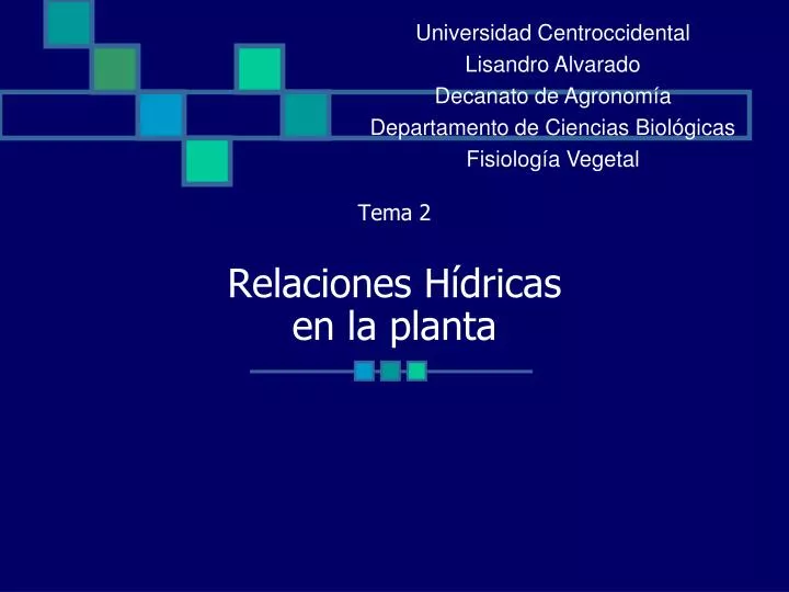 tema 2 relaciones h dricas en la planta