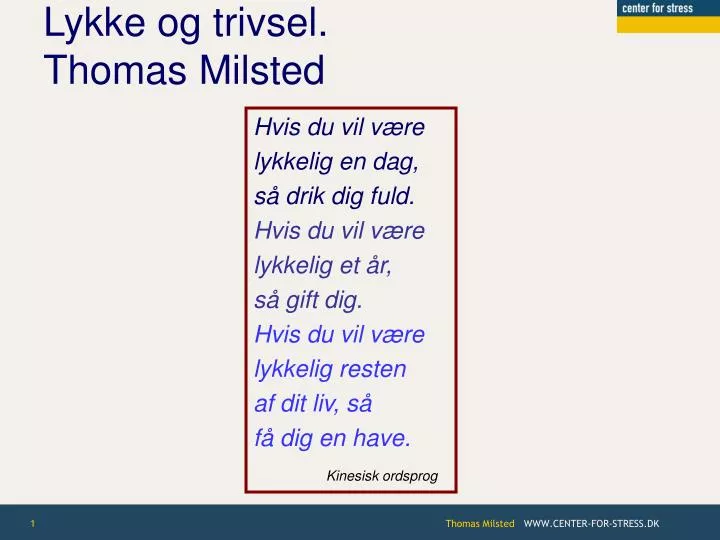 lykke og trivsel thomas milsted