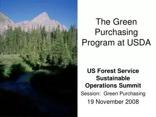 The Green Purchasing Program at USDA