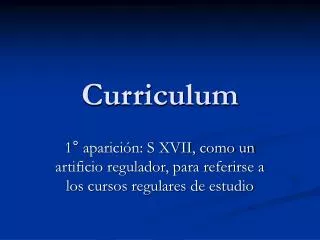 curriculum