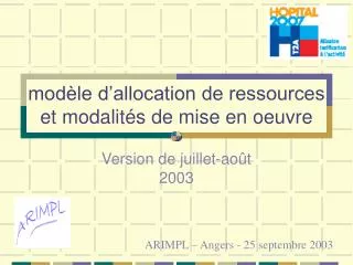 mod le d allocation de ressources et modalit s de mise en oeuvre