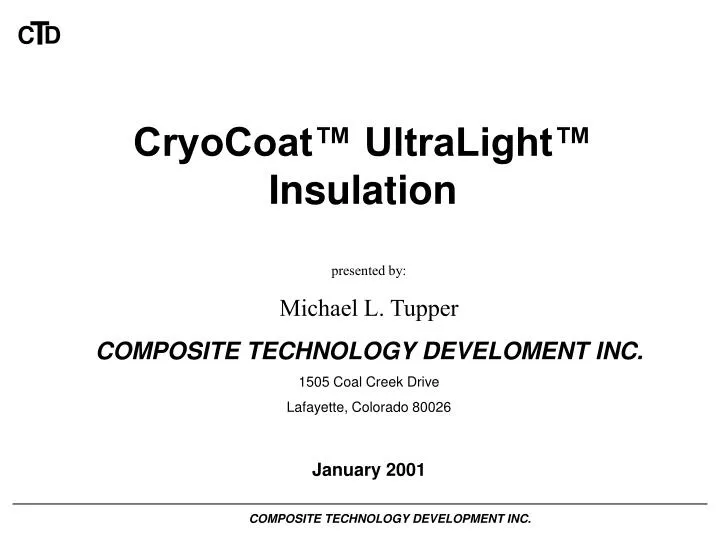 cryocoat ultralight insulation