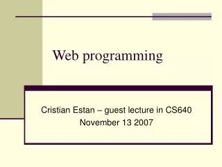 Web programming