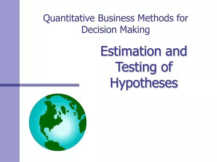 quantitative business methods for decision making