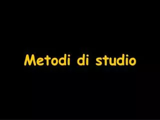 metodi di studio
