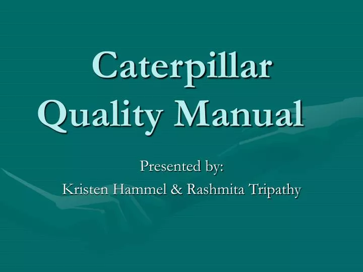 caterpillar quality manual