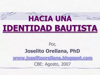 hacia una identidad bautista