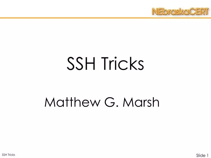 ssh tricks