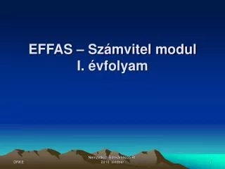EFFAS – Számvitel modul I. évfolyam