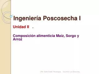 ingenier a poscosecha i