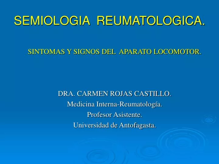 semiologia reumatologica