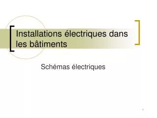 installations lectriques dans les b timents