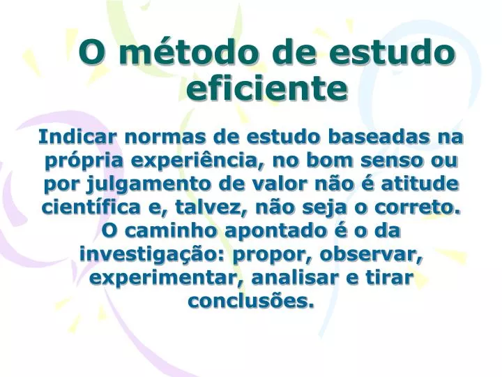 o m todo de estudo eficiente