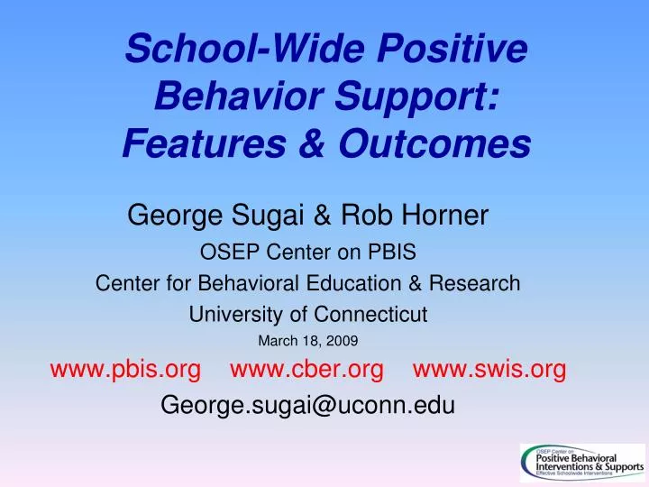 school wide positive behavior support features outcomes