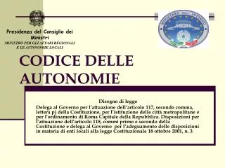 codice delle autonomie