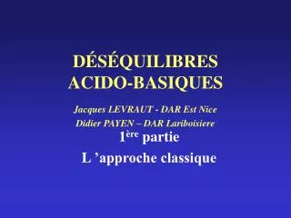 d s quilibres acido basiques
