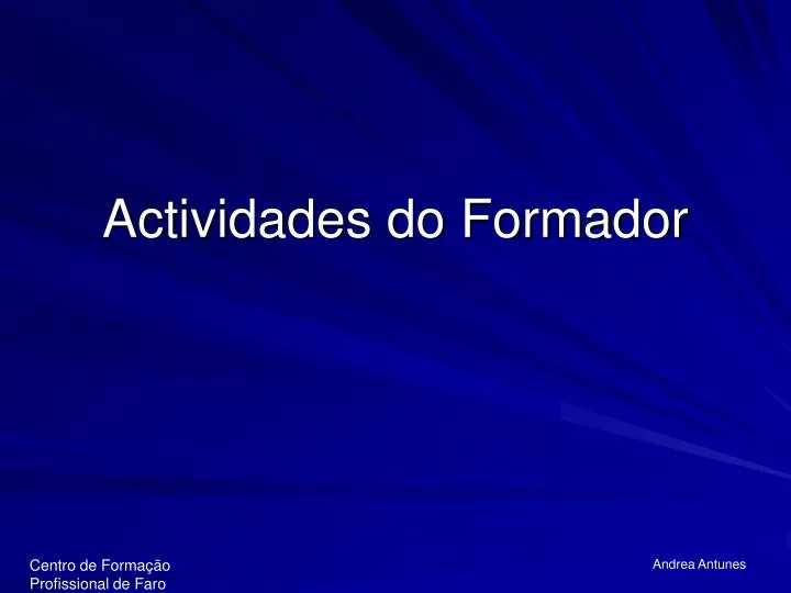 actividades do formador