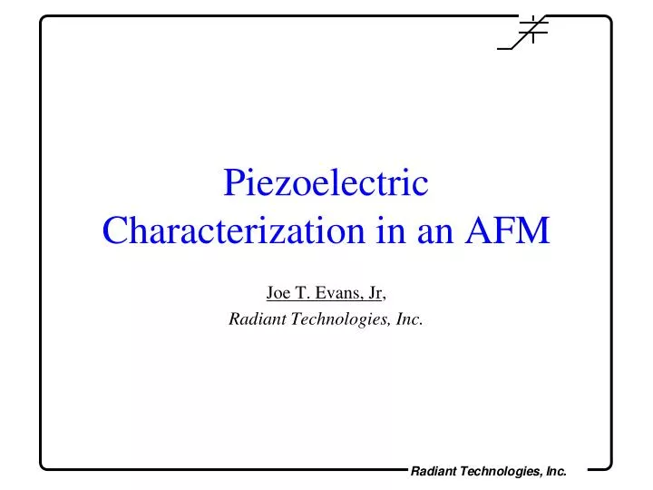 piezoelectric characterization in an afm