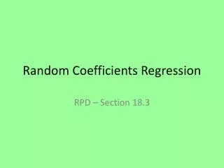 Random Coefficients Regression