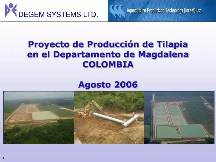 proyecto de producci n de tilapia en el departamento de magdalena colombia agosto 2006