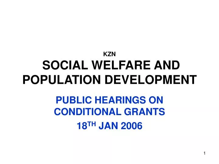 kzn social welfare and population development