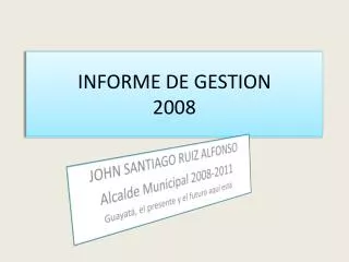 INFORME DE GESTION 2008