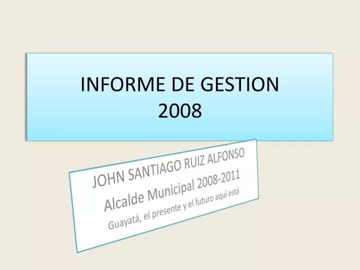 informe de gestion 2008