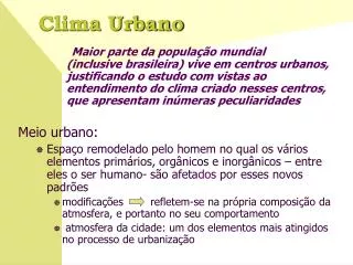 clima urbano
