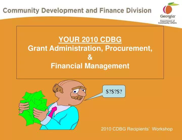 your 2010 cdbg grant administration procurement financial management