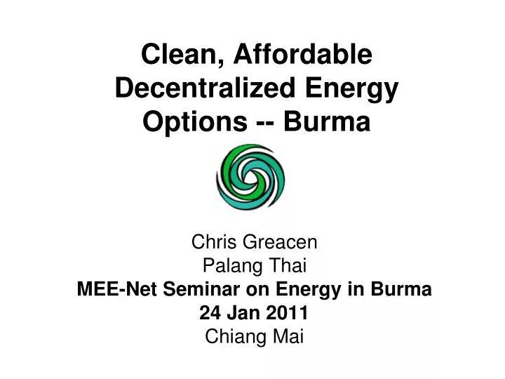 clean affordable decentralized energy options burma