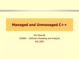 Managed and Unmanaged C++