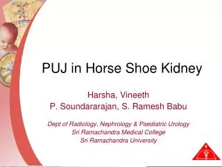PUJ in Horse Shoe Kidney