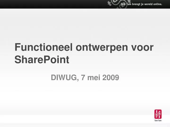 functioneel ontwerpen voor sharepoint