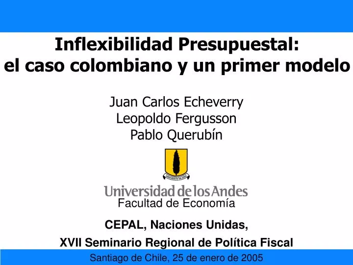 inflexibilidad presupuestal el caso colombiano y un primer modelo