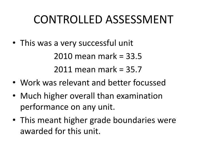 controlled assessment