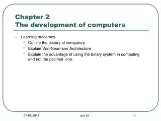 Chapter 2 The development of computers