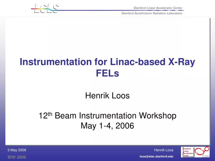 instrumentation for linac based x ray fels