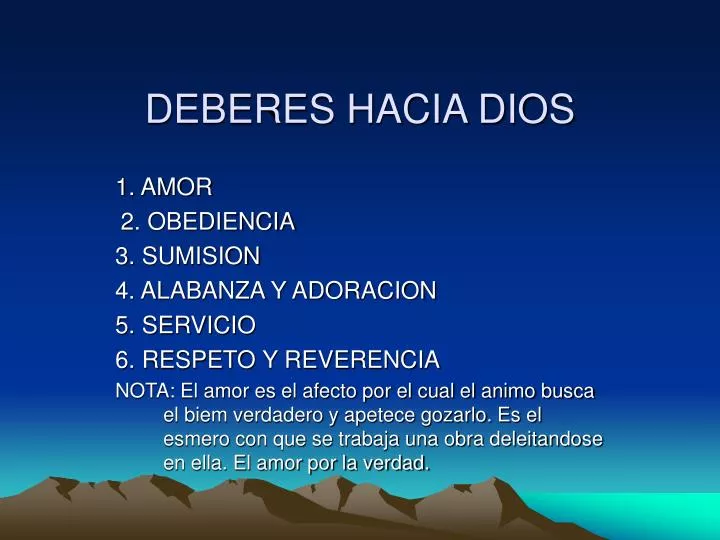 deberes hacia dios