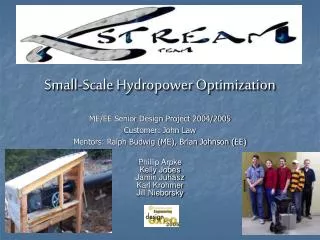 Small-Scale Hydropower Optimization