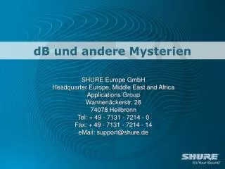 db und andere mysterien
